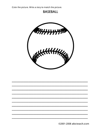 Color and Write: Baseball (elem)