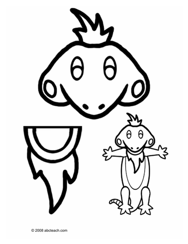 Paper Bag Puppet: Animal - Iguana