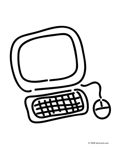 Clip Art: Computer 1 (coloring page)