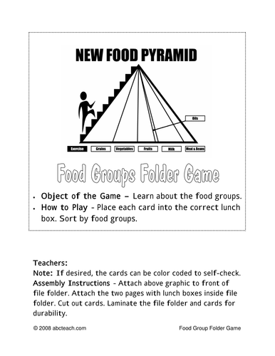 Game Board: Food Groups (b/w)