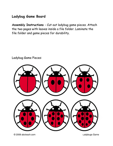 Game Board: Ladybugs on Leaves (color)