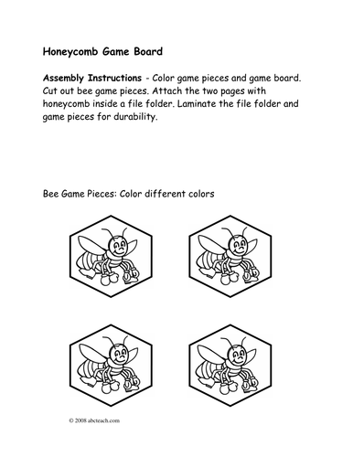 Game Board: Honeybees (b/w)