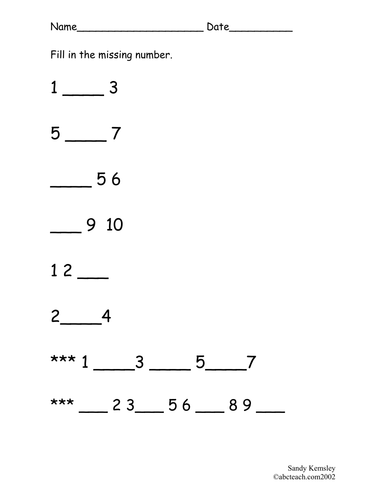 Worksheet: Easy Math 1
