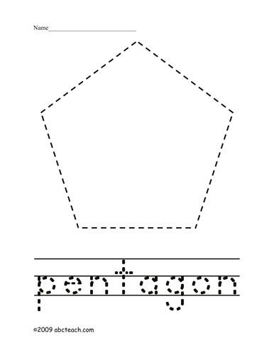 Trace and Color: Shape - Pentagon