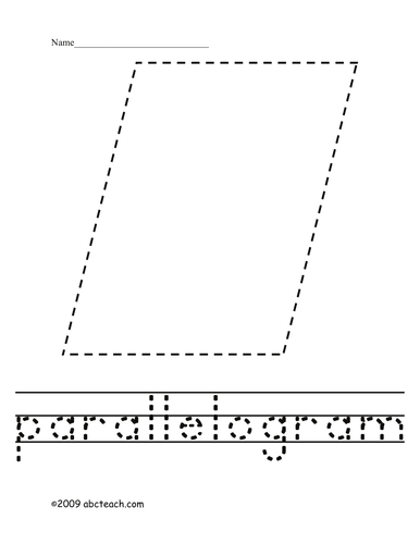 Trace and Color: Shape - Parallelogram