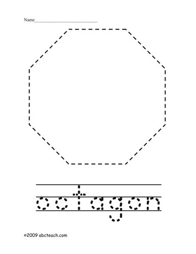 Trace and Color: Shape - Octagon