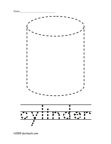 Trace and Color: Shape - Cylinder | Teaching Resources