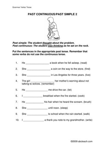 Worksheet: Past Simple or Past Continuous 2 (upper elem/ESL)