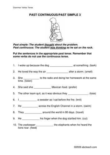 Worksheet: Past Simple or Past Continuous 3 (upper elem/ESL)