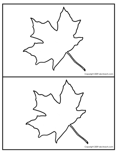 Punch Pin Card:  Maple Leaf outline - 2 per page (Montessori/preschool)