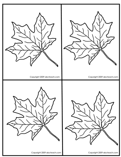 Punch Pin Card:  Maple Leaf - 4 per page (Montessori/preschool)