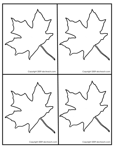 Punch Pin Card: Maple Leaf outline - 4 per page (Montessori/preschool ...