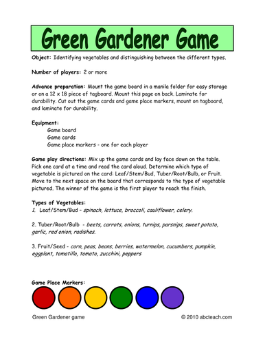 Board Game: Green Gardener (color)