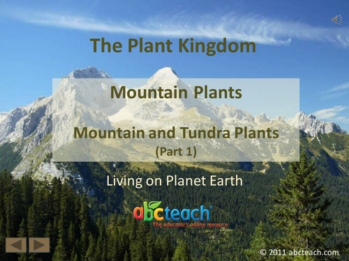 PowerPoint: Presentation with Audio: Plant Kingdom 12: Mountain Plants, Mountain and Tundra Plants Part 1:2 (upper elem/middle/high)