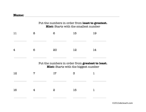 Math: Ordering and Comparing Numbers