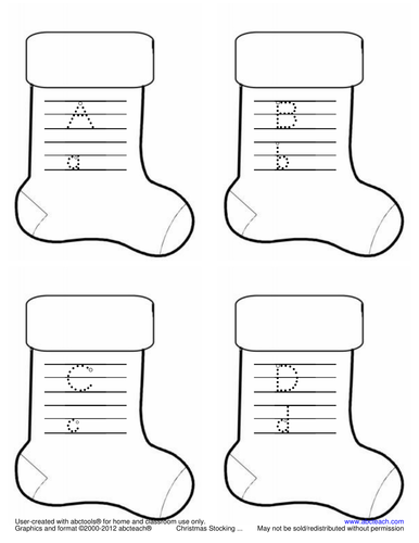 Shapebook: Alphabet Christmas Stocking (ZB-Style Font)