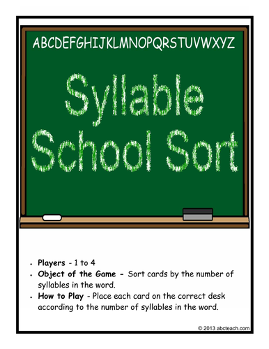 Folder Game: Syllable Sort (color)