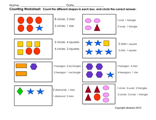Math:  Counting Shapes (pre-k/primary)