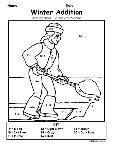 Winter: Winter Addition - Coloring Page