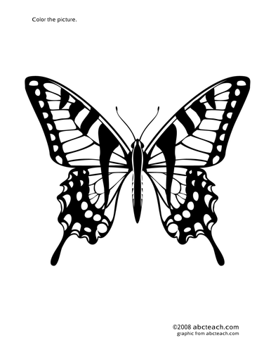 Coloring Page:  Tiger Swallowtail Butterfly