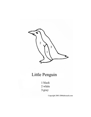 Color By Number: Little Penguin