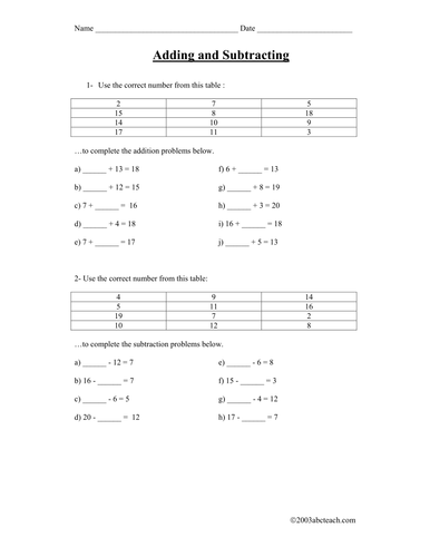 Worksheet: Mixed Practice (elementary)