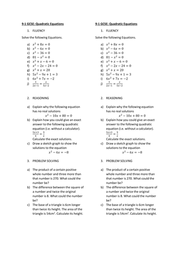 problem solving maths gcse 9 1