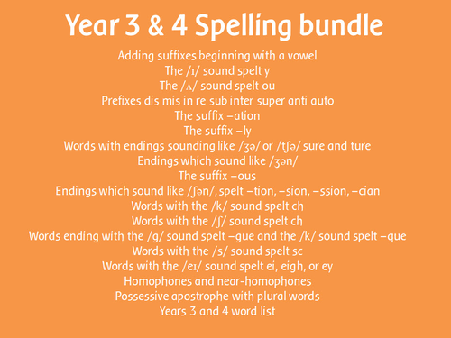 Year 3 & 4 SPaG: Spelling bumper pack