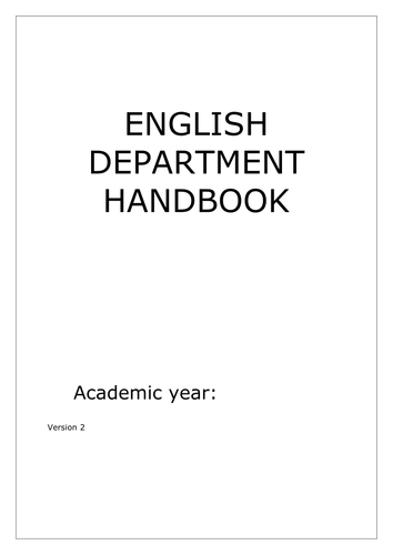 EXAMPLE DEPARTMENT HANDBOOK. DEPT POLICIES + QA CALENDAR +CURRIC MAP