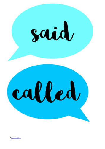 Said and other words in speech bubbles for display or flashcards