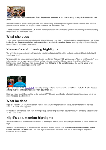 PSHCEE Citizenship Whole Lesson on Charlity and Volunteering: Part of Community Unit