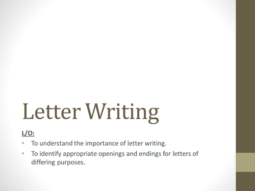 Letter Writing series of lessons