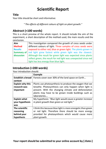 scientific-report-teaching-resources