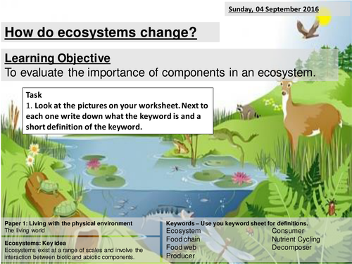 Ecosystems Balance / Interdependence of Components - AQA2016 Living World