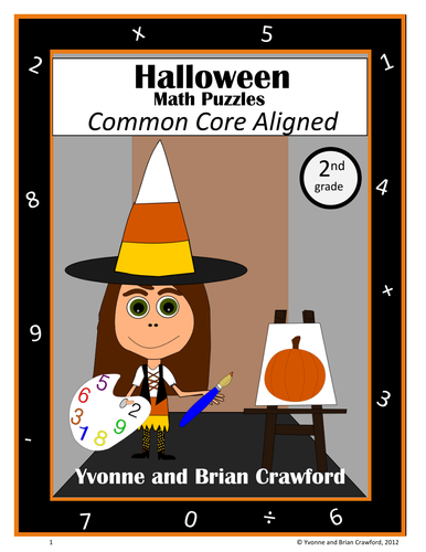 Halloween Math Puzzles - 2nd Grade Common Core