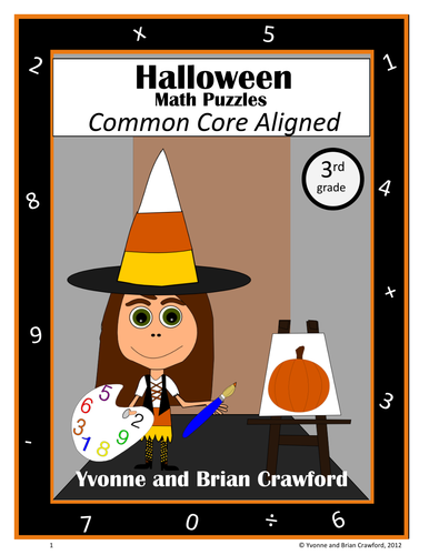 Halloween Math Puzzles - 3rd Grade Common Core