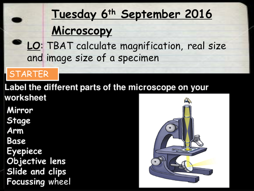 New AQA trilogy spec Biology Microscopes lesson