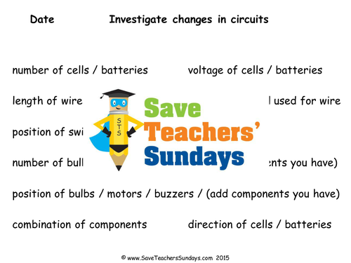 Changing Circuits KS2 (Year 6) Lesson Plan, Flashcards & Other Resources