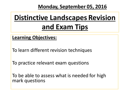 Distinctive landscapes revision