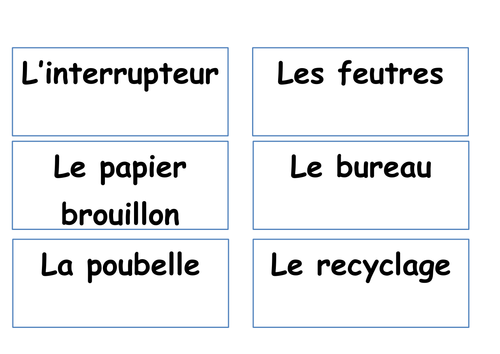 Display / Activity - French labels for classroom objects