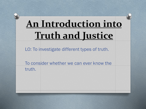 Resources for Unit on Truth and Justice (Year 9)