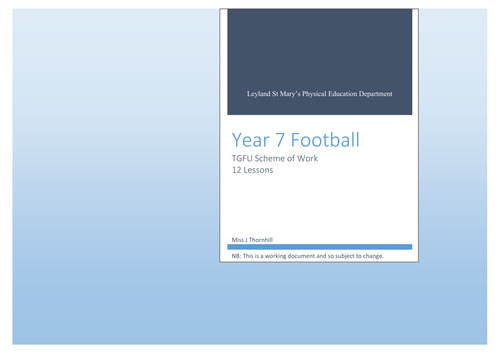 TGFU Football Scheme of Work - Year 7