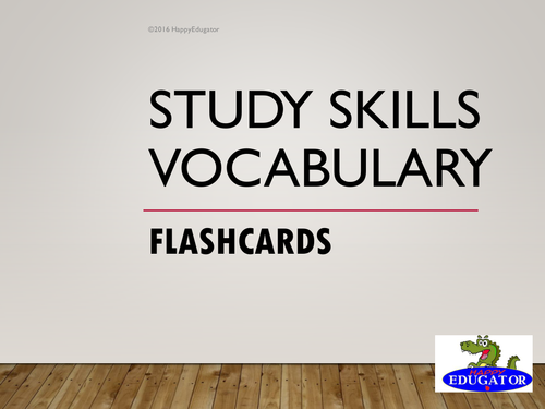 Study Skills Vocabulary Flash Cards PowerPoint