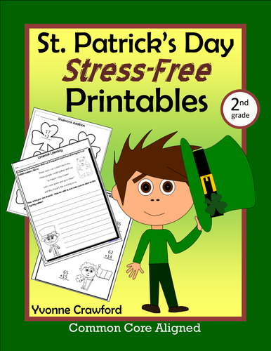 St. Patrick's Day NO PREP Printables Second Grade Common Core Math and Literacy