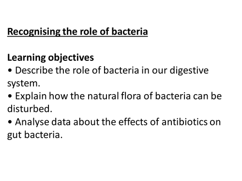 The role of bacteria in digestion- NEW SCHEME KS3