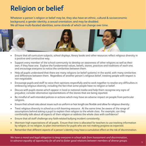 Reference card on religious equality