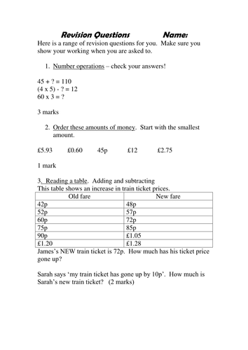 Year 6 maths SATS revision