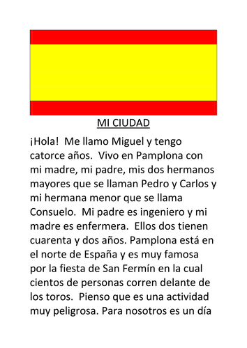 Describe a country in spanish picture