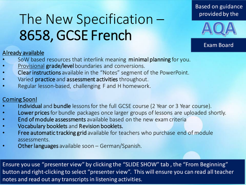 New French GCSE (AQA), Theme 1: Identity and Culture - Relationships - Lesson B - Personal Details