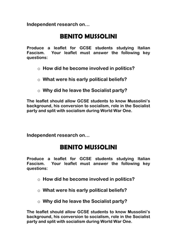 Fascist Italy A' Level resources